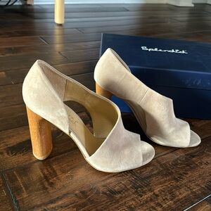 Splendid Serleena D’Orsay Peep Toe Heels. Tan suede with wood heel Size 7.5